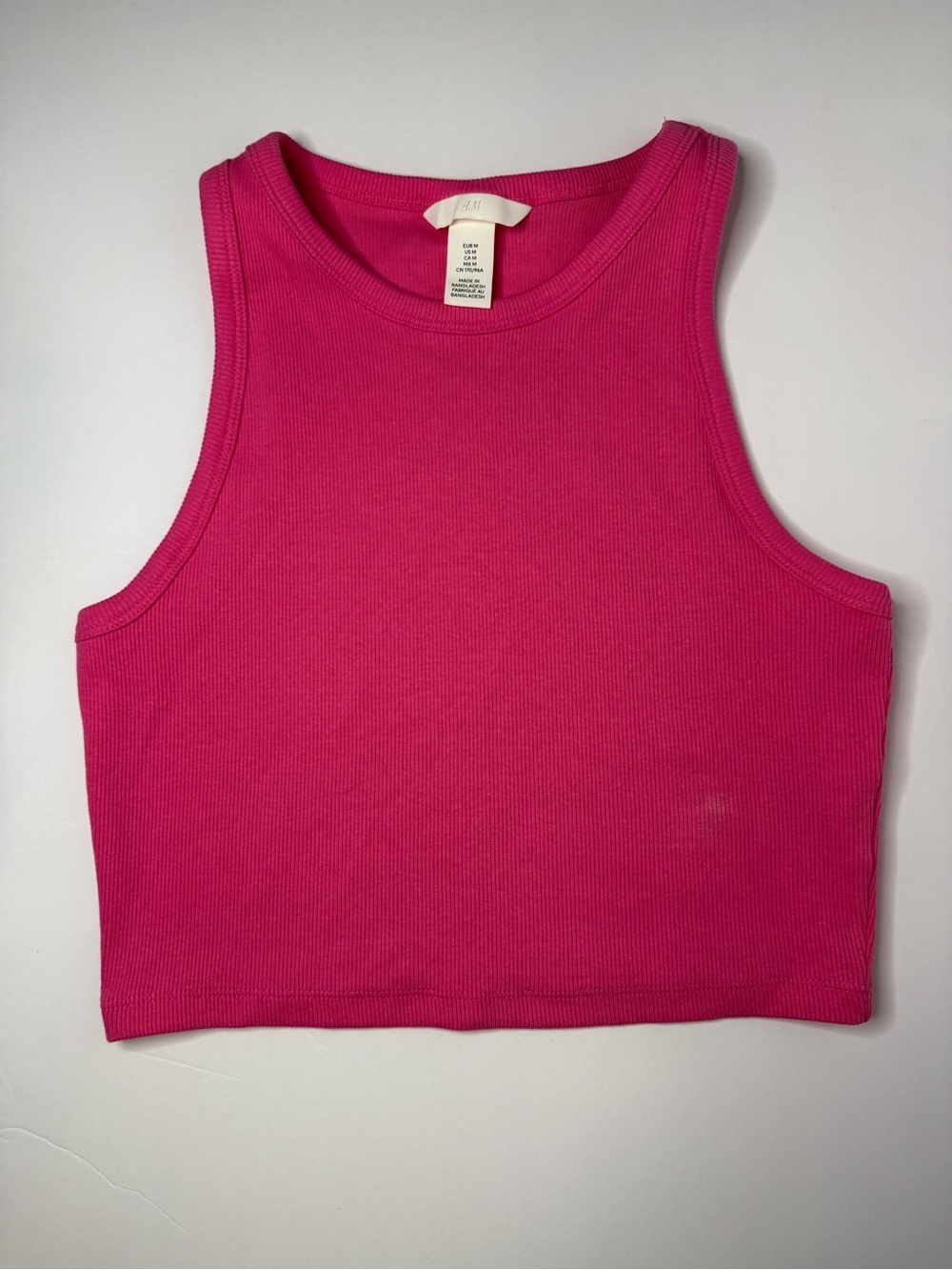 H&M Fuchsia Ribbed Cropped Tank